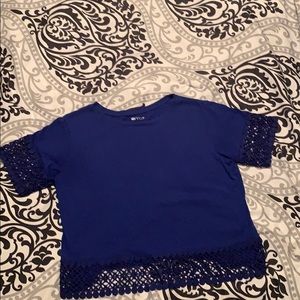 Blue Blouse with Sleeve Detail